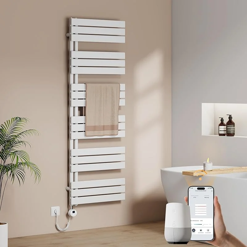 EMKE WiFi Handtuchheizkörper Elektrisch 1599 x 600 mm, Weiß, 1000 W — Heizung Warmepumpe