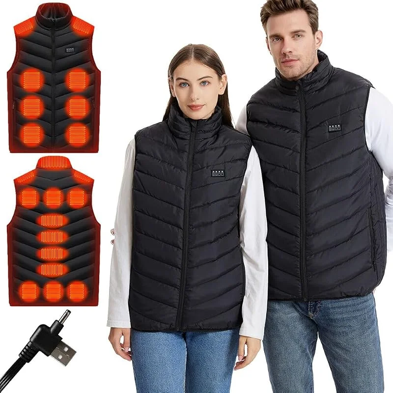 Beheizte Weste Herren Damen-- 21 Beheizte Zonen&5V USB, 7, 4V DC-kompatibel — Heizkleidung