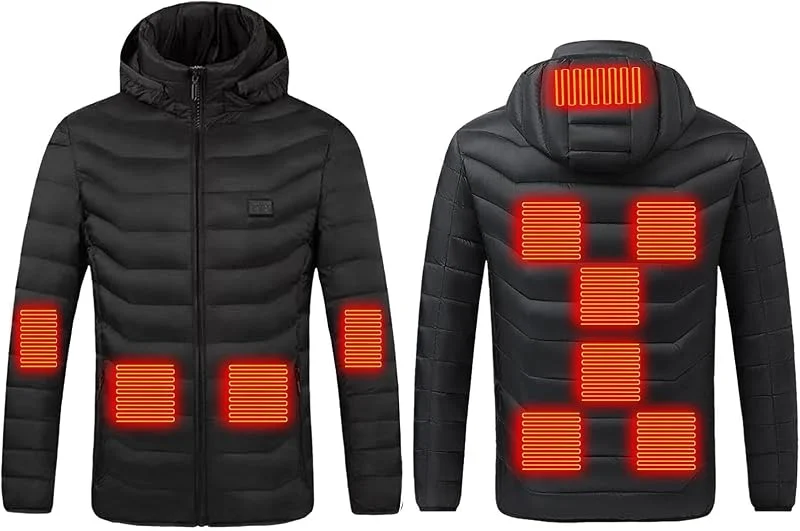Generisch Heizjacke Herren Damen mit 11 Heizzonen Beheizbare Kapuzenjacke — Heizkleidung