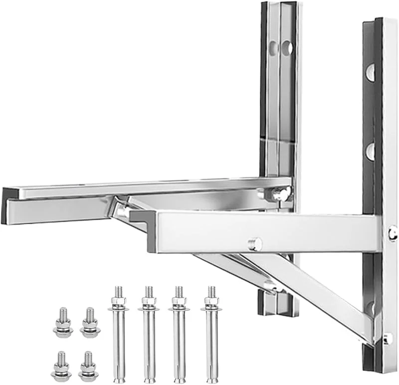 Mini-Split-Wandmontage, faltbares Schwerlast-Rack, 2-teiliges Edelstahl-Halterung, Klimaanlagen-Stützständer-Set, für den Außenbereich, AC-Wärmepumpe, Kompressor-Installation — Heizung Warmepumpe