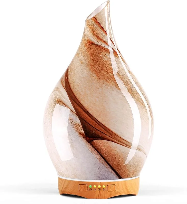 Porseme Aroma Diffuser 280ml, Handgeblasen Glas Luftbefeuchter, Ultraschall