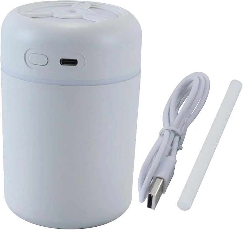 Mini-Luftbefeuchter, 300 ml USB-Kaltnebel-Luftbefeuchter, für Schreibtisch, Zimmerpflanzen, Zuhause, Büro, Schlafzimmer (Weiß)