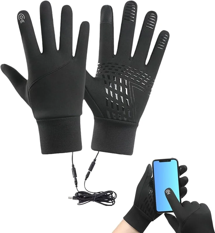 Beheizte Winterhandschuhe, wasserdichte Thermo-Fäustlinge zum Handwärmen, winddicht, beheizt, Unisex, für ältere Erwachsene, Radfahren, Motorradfahren, Sport — Heizkleidung