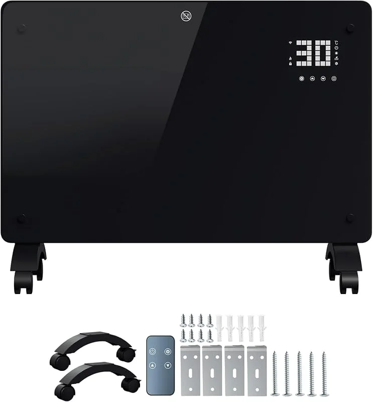 Infrarotheizung 2500 W, WLAN, Thermostat, Fernbedienung, Schwarz — Heizung Warmepumpe