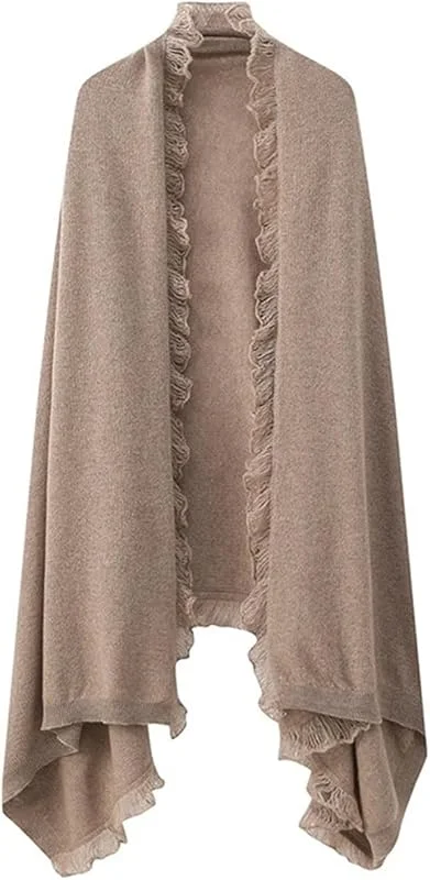 Schal Modischer, weicher Cape-Cardigan mit Quasten, warmer Strickschal aus Kaschmir for Damen — Heizkleidung