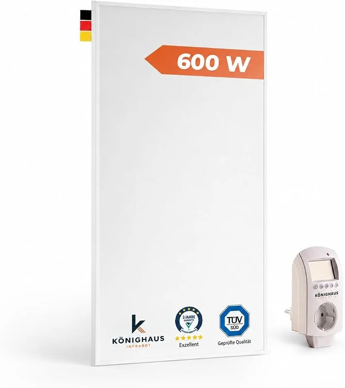 Könighaus Infrarotheizung 600 Watt - Eco-Modell - Thermostat — Heizung Warmepumpe