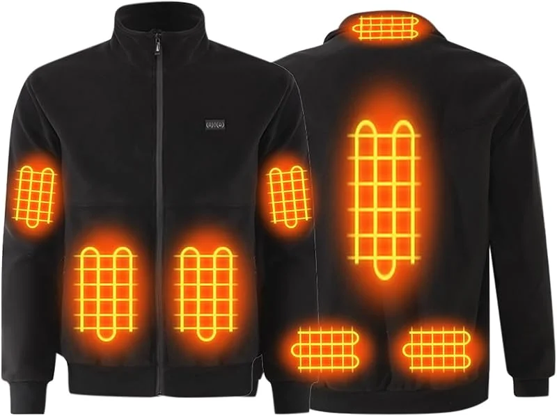 Generisch Beheizbare Jacke Hoodie für Damen Elektrische 2 Heizstufen Beheizte Winterjacke 8 Zonen Heizung Beheizbare Pufferjacke Wasserdicht WinddichtUSB Casual Wintermantel Beheizte Kapuzenjacke — Heizkleidung