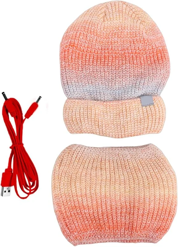 Beheizte Mütze, 2-in-1 warme Mütze und Schal Set - Outdoor-Mütze und Schal Set - für Skifahren, Radfahren, Pendeln, Reisen, Business, Morgenläufe, Wandern — Heizkleidung