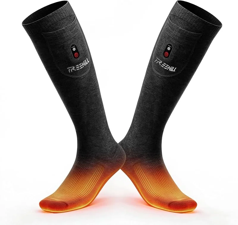 FREEHILL 7, 4 V Ultimate Wool Beheizte Socken für Männer Frauen mit 16H — Heizkleidung