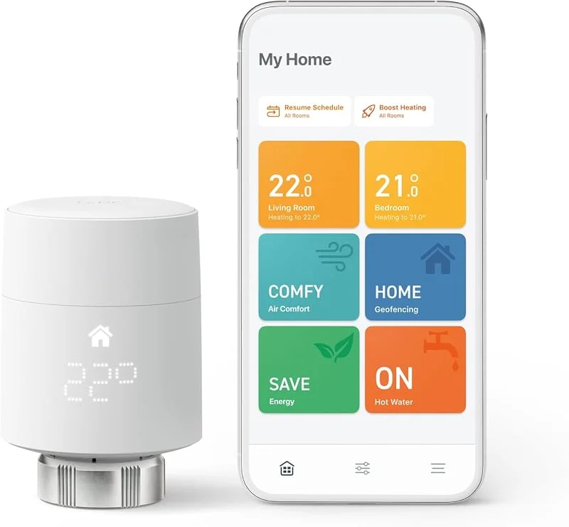 tado° smartes Heizkörperthermostat – Wifi Starter Kit V3+, inkl. 1 x Thermostat für Heizung – digitale App Steuerung – Alexa, Siri, Google Assistant — Heizung Warmepumpe
