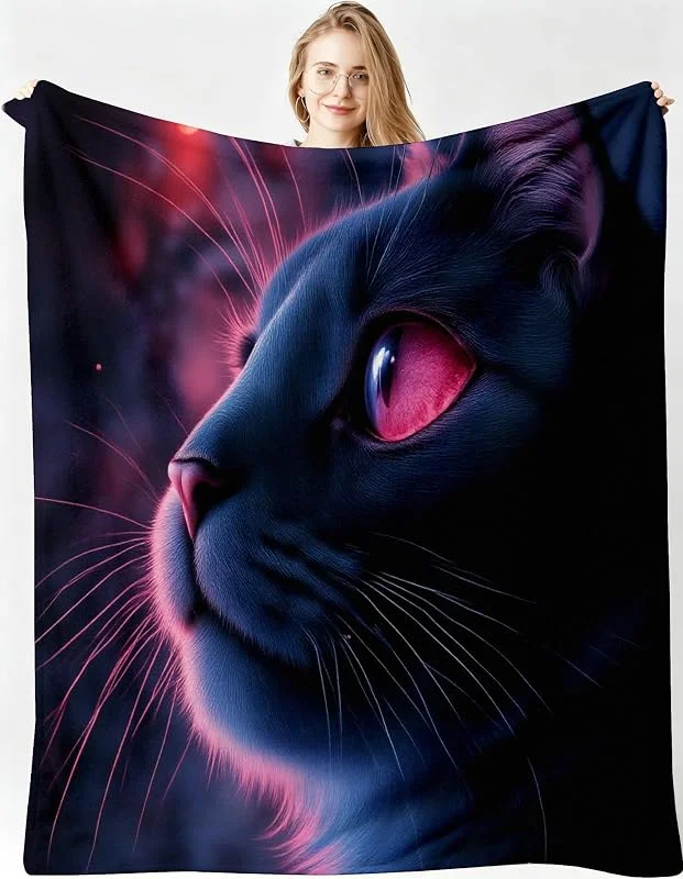 Kuscheldecke XXL 220x240 cm Haustierkatze für Sofa, Doppelbett-B396 — Heizung Warmepumpe
