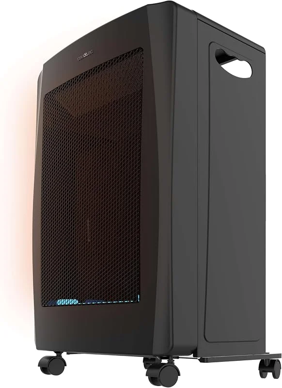 Cecotec Gasheizung Gasheizer ReadyWarm 4500 BlueFlame Foldable. 4, 2 kW, klappbar, Thermostat, 2 Stufen 1, 6, 4, 2 kW, Piezo-Zündung, 5 Rollen, für 15 kg Flasche, ODS & Kippschutz, Flammenausfall — Heizung Warmepumpe