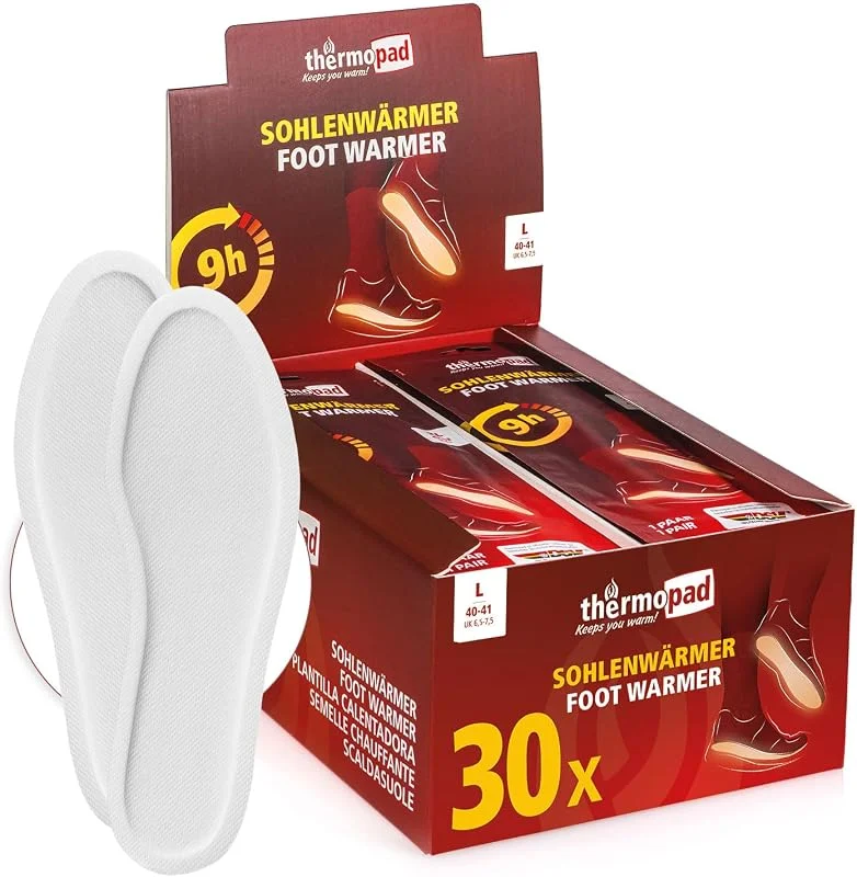 THERMOPAD Sohlenwärmer - 5, 10 oder 30 Paar Wärmepads (in 5 Größen) — Heizkleidung