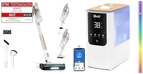 Levoit kabelloser Akku-Staubsauger LVAC-200 Golden Smart Luftbefeuchter Oasismist 450s