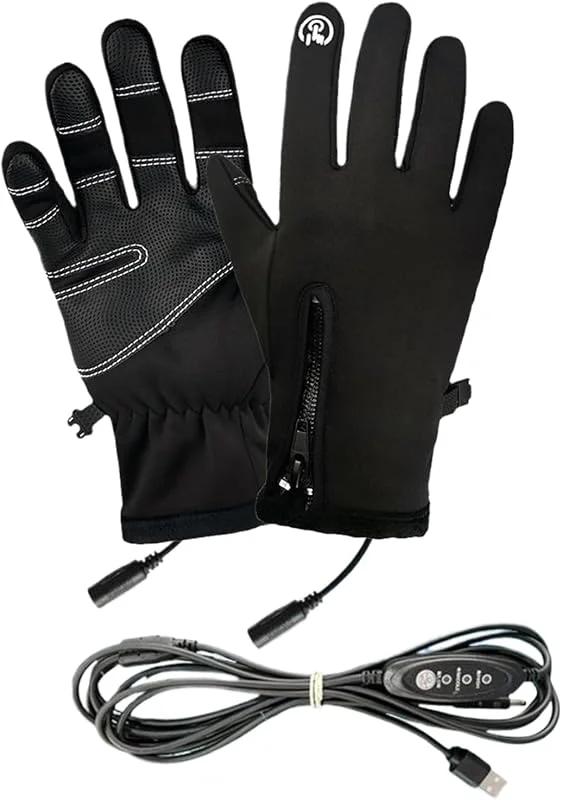 USB Beheizbare Handschuhe - Beheizbare Fahrradhandschuhe, Touchscreen Elektrische Heizhandschuhe Für Herren Damen, 3 Stufen Einstellbare Temperaturen, Beheizte Handschuhe Winddicht Wärmehandschuhe — Heizkleidung