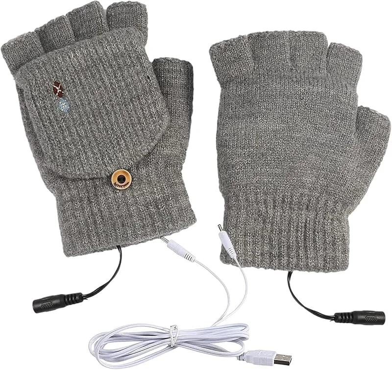 Genérico Beheizte Winterhandschuhe, beheizbare Handschuhe für Herren, USB-beheizte Handschuhe für kaltes Wetter, Skihandschuhe mit vollen Fingern, Handwärmer, warme Handschuhe — Heizkleidung