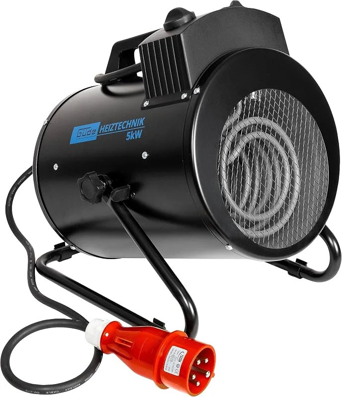 Güde, Elektroheizer, GEH 5000 R, 5000 W, 400 V Starkstrom, Thermostat & Überhitzungsschutz, 85131, Blau — Heizung Warmepumpe