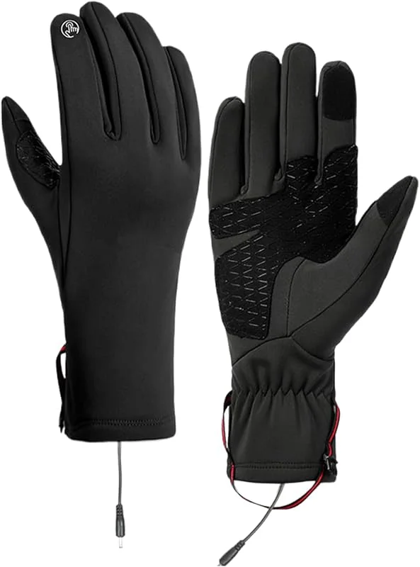 Générique Beheizte Handschuhe für Damen, USB-Fäustlinge, wiederaufladbar, Touchscreen, 3 Temperaturstufen – Schneehandschuhe – Winter, Motorrad, Skifahren, Schnee, Outdoor, Reiten, Snowboarden — Heizkleidung