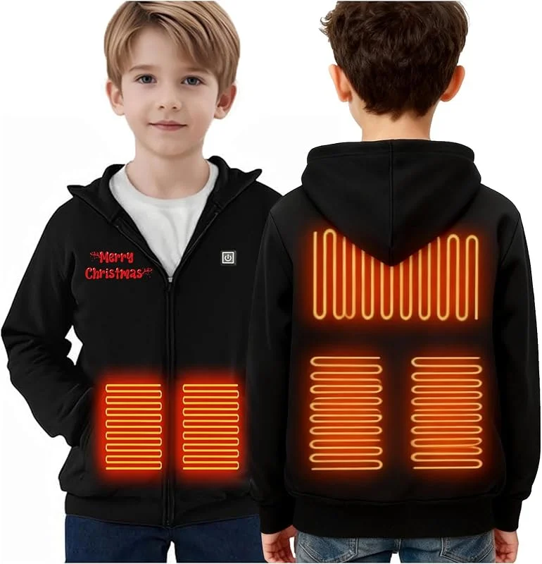 Beheizbare Kapuzenjacke Kinder Beheizte Hoodie Schnelle Erwärmung Heizjacke — Heizkleidung