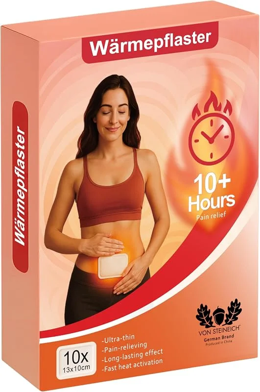Wärmepflaster für Periode, Nacken, Rücken & Schulter – effektive Wärme gegen Regelschmerzen, Muskelverspannung, Periodenschmerzen & Menstruationsbeschwerden (Extra dünn) — Heizkleidung