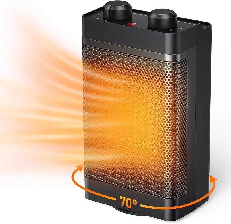 Heizlüfter Energiesparend, 1500W 3 Heizmodi Keramik Elektrische Heizung, 70° oszillierend, Berhitzungs- & Kippschutz, Leise Raumheizgerät für Betrieb im Büro, Wohnzimmer, Schlafzimmer (1500W) — Heizung Warmepumpe