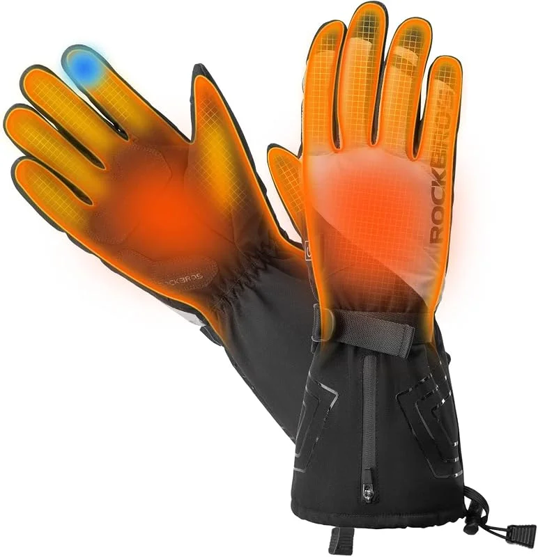 ROCKBROS Handschuhe Beheizbare Fahrradhandschuhe Winterhandschuhe Thermohandschuhe für Winterskifahren Radfahren Motorradfahren Damen Herren — Heizkleidung