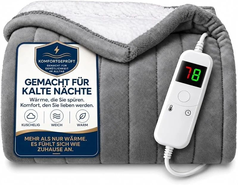L'AGRATY Heizdecke 130x180cm, Überhitzungsschutz 6 Stufen Timer Waschbar — Heizung Warmepumpe