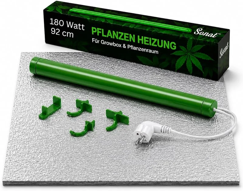 Weedness Grow Heizung 180 Watt 90 cm + Isoliermatte Lang für Growboxen & Pflanzen - Indoor Anbau Grow Heizstrahler Schnellheizer Sparsam — Heizung Warmepumpe