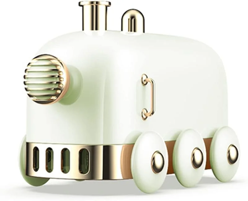 Luftbefeuchter Mini-Zug-Ultraschall-Luftbefeuchter 300 ml Retro-USB-Aroma-Luftdiffusor Office Home Diffusor for ätherische Öle Fogger Raumluftbefeuchter (Color : Green)