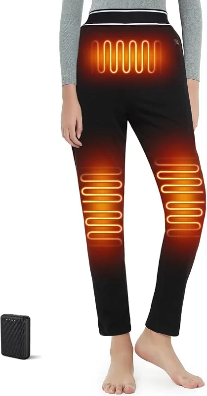 FERNIDA Damen Beheizbare Hose, Beheizbare Thermounterwäsche mit Power Bank — Heizkleidung