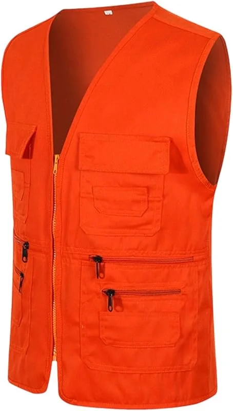 Generisch Herren Leichte Freizeitweste Weste Herren Sommer Sport Jagdweste Outdoor Atmungsaktiv Arbeitsweste Wandern Leichtgewicht Camping Anglerweste mit Vielen Taschen Freizeit Jagd Reiseweste — Heizkleidung