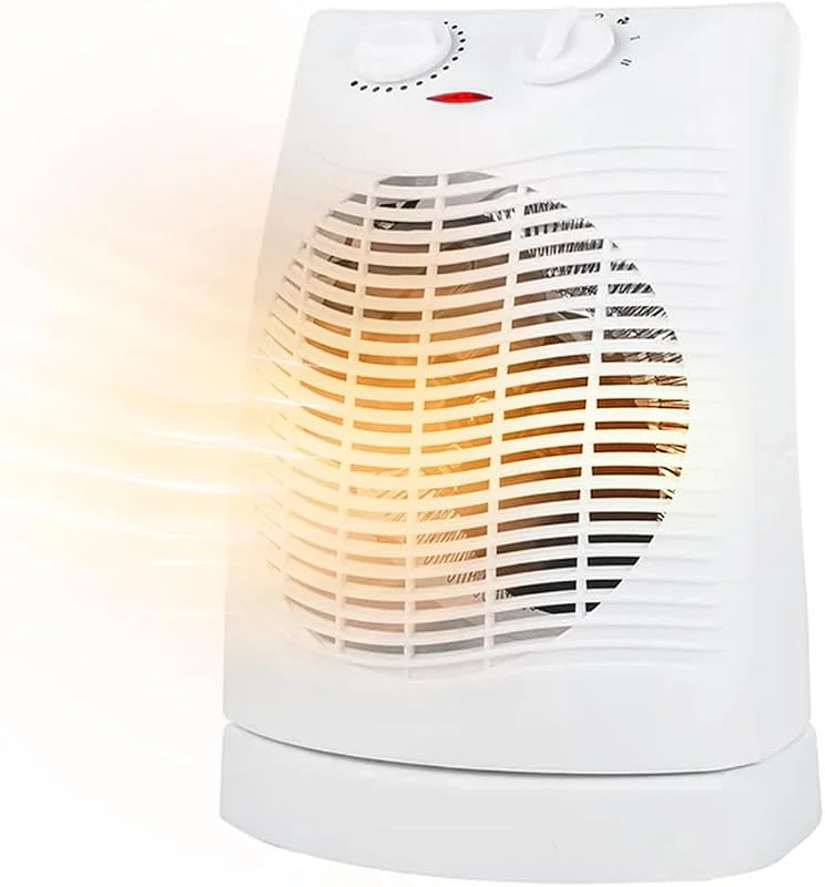 Wintem Elektrischer Heizlüfter, schwenkbar, 2000 W, mit verstellbarem Thermostat, ideal zum Heizen kleiner Räume wie Schlafzimmer oder Badezimmer, sicher dank Überhitzungsschutz — Heizung Warmepumpe
