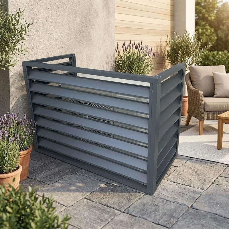 Klimaanlagen Abdeckung Außengerät Aluminium - Wärmepumpe Verkleidung — Heizung Warmepumpe