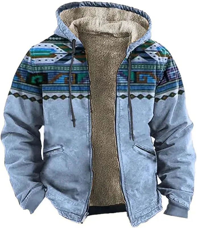 Générique Herrenjacke mit Kapuze, Trenchcoat, lässig, einfarbig, Winter, Outdoor, Kapuzen-Sweatshirt, 05 - Blau, XXXL — Heizkleidung