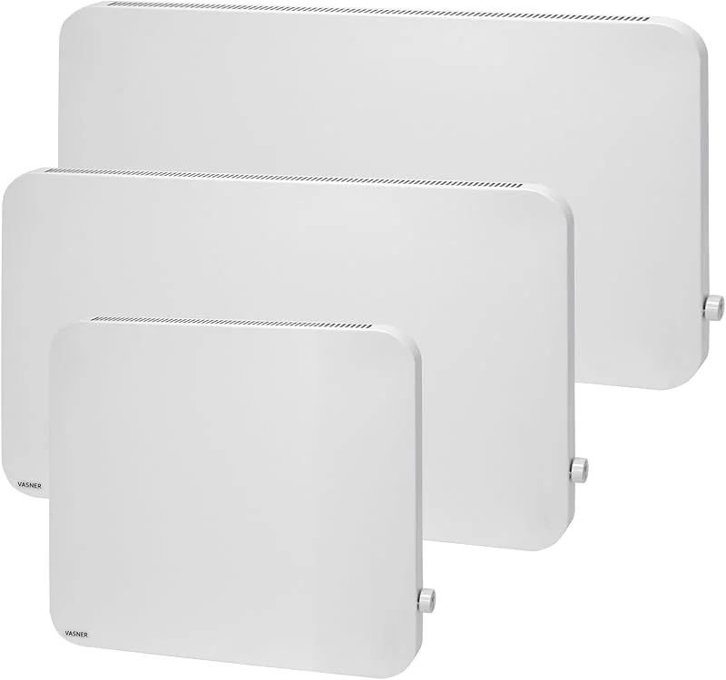 VASNER Konvi Plus Infrarot-Hybridheizung – Elektroheizung mit Thermostat, 600-1200 Watt, Hybrid Infrarotheizung weiß runde Ecken, Wandmontage, 3 J. Garantie, deutsche Carbon-Technik (900 Watt) — Heizung Warmepumpe