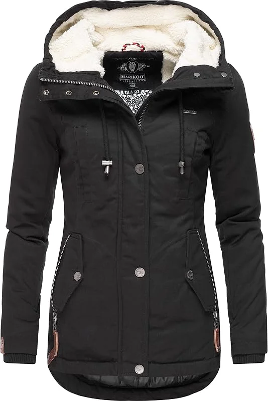 MARIKOO Damen warme Winterjacke Bikoo mit großer Kapuze — Heizkleidung