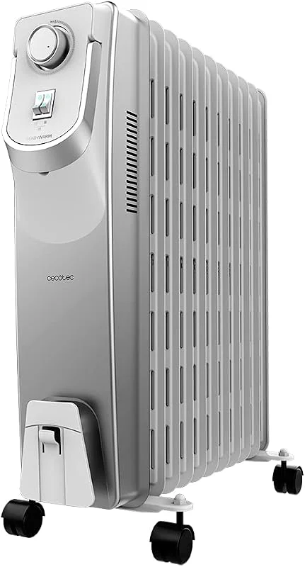 Cecotec Ölkühler ReadyWarm 11000 Space 360º. 11 Modulen, 2500 W, 360º-Technologie, 3 Leistungsstufen, 28 m² Wirkungsbereich, Kabelaufbewahrung, einfacher Steuerung, Griff, Weiss — Heizung Warmepumpe