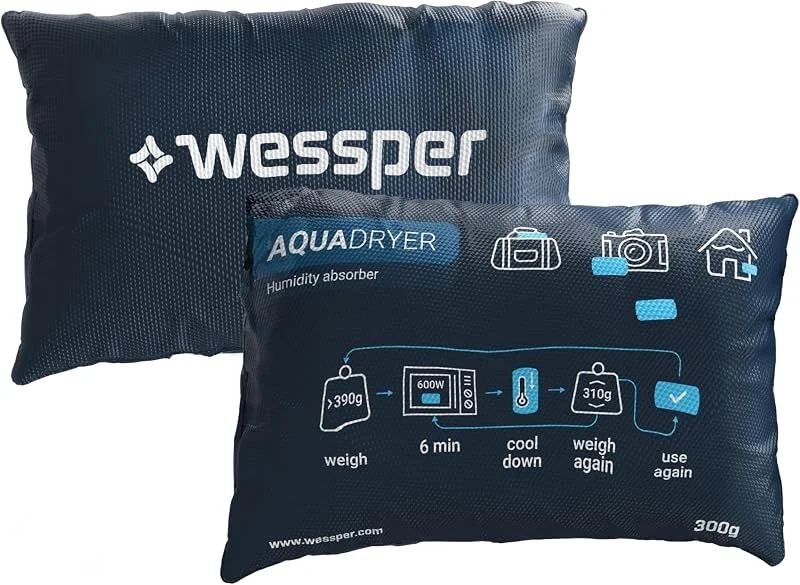 Wessper Luftentfeuchter Kissen für Innenraum und Elektronik, Entfeuchter Beutel Wiederverwendbar aus Silica Trockenmittel, Luftbefeuchter Granulat 300g - 6 Stück - Dunkelblau
