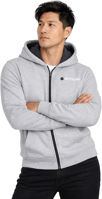 BERTSCHAT Beheizbare Hoodie Herren - Heizjacke - Heated pullover - Kapuzejacke mit powerbank- Fünf Heizzonen - Drei Heizstufen - Hoodie für Herren — Heizkleidung