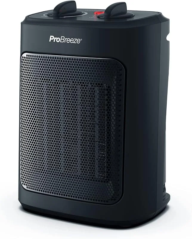 Pro Breeze 2000W Keramik-Heizlüfter, Energiesparender Heizlüfter mit Thermostat, 3 Heizstufen & Kaltstufe, Elektrische Heizung, Überhitzungs- & Umkippschutz, Tragegriff — Heizung Warmepumpe