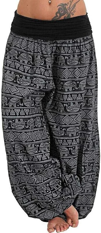 Damen Pant Lange Haremshose Schlupfhose Luftig Strandhose Sommerhose Loose Stoffhose Frauen Hose Elegant Festlich Stoffhose Super Weiches Pumphose Yoga Pilates Hosen — Heizkleidung