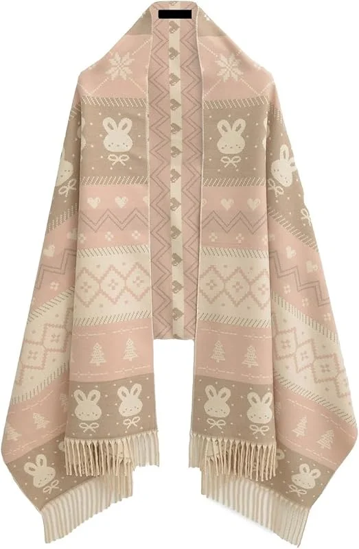 Schal Gestrickter Schal for Damen, warmer, weich und bequem, Nackenwärmer for Herbst Winter — Heizkleidung
