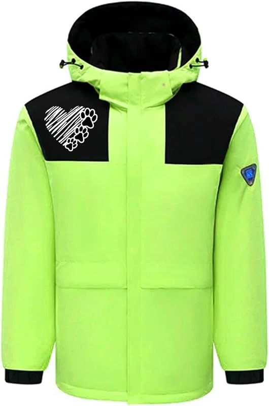 KQIVAM Beheizbarer Jacke mit 4 Heizzonen Wasserdicht Winddicht Regendicht Schneeschutz warm Softshell Winterjacke Beheizbare Langärmeliges Winterjacke für Joggen, Skifahren, Radfahren — Heizkleidung