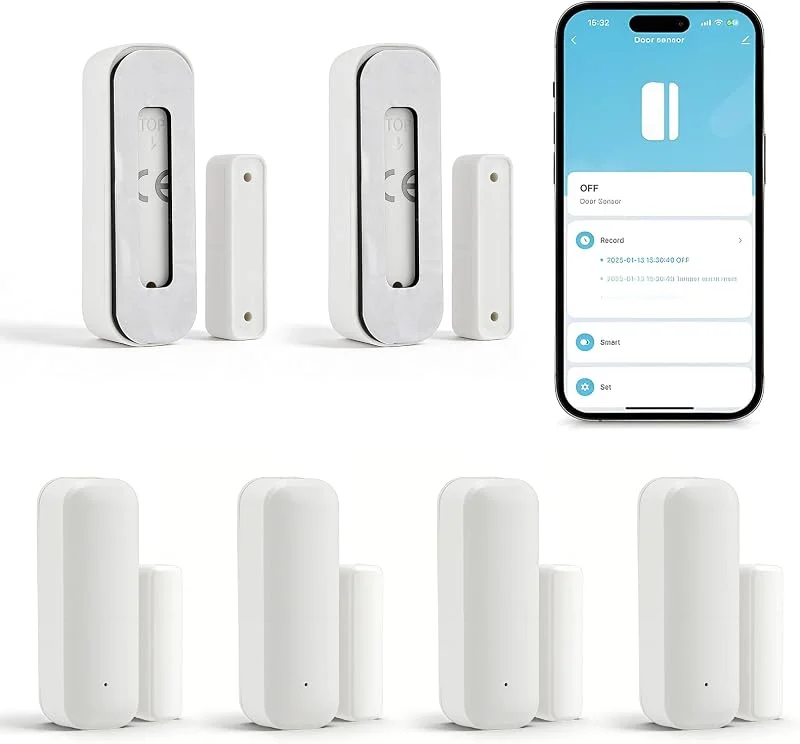 4 Stücke Tür Fensterkontakt Smart Home, Fenstersensor Smart Life, Drahtlose Home Security Alarmanlage für Smarten Heizkörperthermostat Haus, Garage, kompatibel mit Smart Life — Heizung Warmepumpe