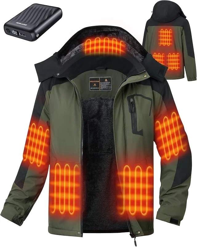 Beheizbare Jacke Herren mit Akku 12V 18400mAh, 8 Heizzonen Heizjacke — Heizkleidung