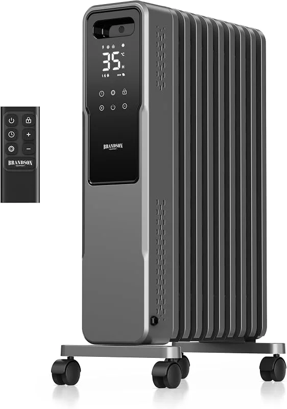 Brandson – Ölradiator 2200 Watt ECO Design – energiesparend - Temperatur 5 bis 35 °C mit Thermostat – für große Räume - Frostschutz Modus – Fernbedienung – Kindersicherung - elektrische Heizung — Heizung Warmepumpe