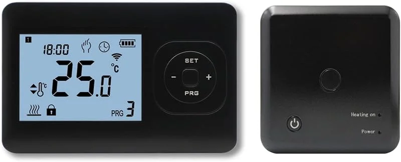 Hochwertige Heizung – Basic-Thermostat in Schwarz – inklusive Aufputzempfänger TC-05 – WLAN-Modell — Heizung Warmepumpe