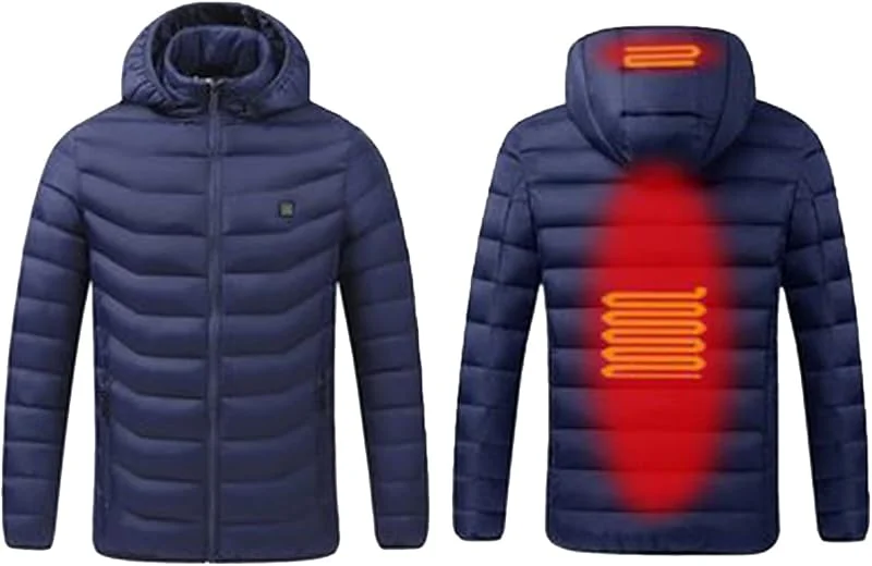 Beheizbare Jacke Herren Damen Mit Kapuze, Softshell Warme Winterjacke Herren Damen, Motorrad Jacke FüR Outdoor Wandern Jagd Motorrad Camping Unisex Beheizbare Mäntel winddicht Übergangsjacke — Heizkleidung
