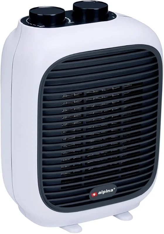 alpina Heizlüfter 1500W – Elektrischer Heizstrahler für warme & kalte Luft – Mini Elektroheizung mit Griff – Kompakt für Räume 10–15 m² Zeltheizung Warmluftgebläse – Weiß — Heizung Warmepumpe