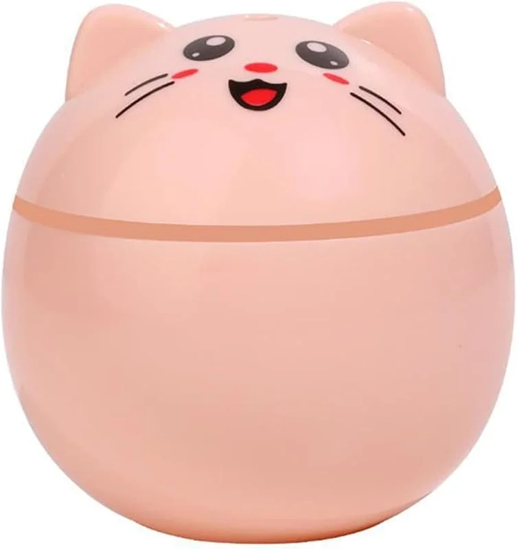 Luftbefeuchter 300 ml Luftbefeuchter USB-Lampen Mini for Zuhause Ultraschall-Auto-Nebelhersteller mit buntem Nachtkatzen-Büro-Luftreiniger-Diffusor Raumluftbefeuchter (Color : Pink)